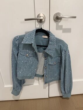 Ramy Brook Janet Sequined Denim Jacket